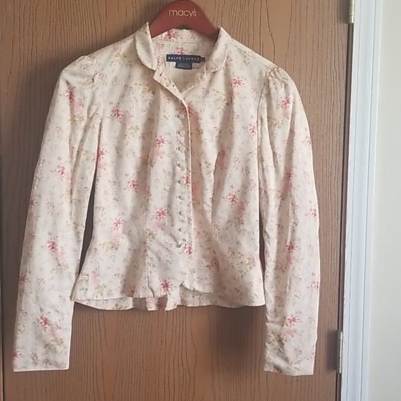 Ralph Lauren Jackets & Blazers - Ralph Lauren Cream Floral Blazer Size 6